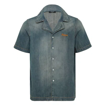 Balmain Light Denim Pyjama Shirt In Blue