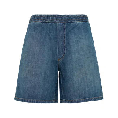 Balmain Light Denim Shorts In Blue