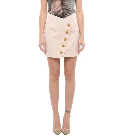 Balmain Woman Mini Skirt Light Pink Size 6 Viscose
