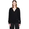Balmain ブラック Light Vネック セーター In Black