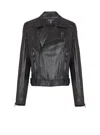 Balmain Lightweight Lambskin Leather Biker Jacket In Black