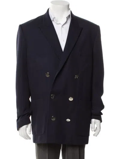 Pre-owned Balmain Linen Blazer In Blue