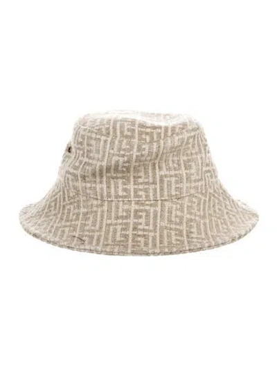 Pre-owned Balmain Linen Bucket Hat In Neutrals