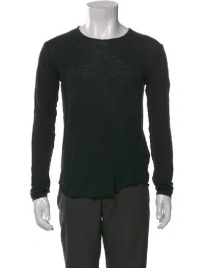 Pre-owned Balmain Linen Crew Neck T-shirt In Black
