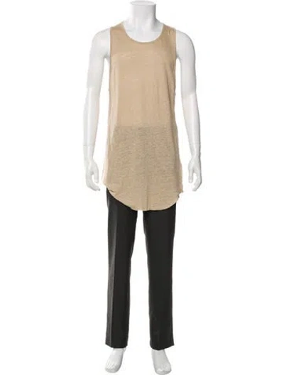 Pre-owned Balmain Linen Scoop Neck Tank W/ Tags In Neutral