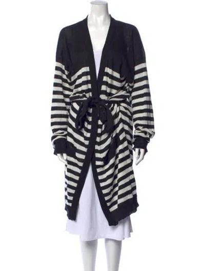Pre-owned Balmain Linen Striped Sweater In Blue