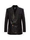 Balmain Lion-button Leather Jacket In Black