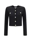 Balmain Embossed-button Cropped Jacket In Black