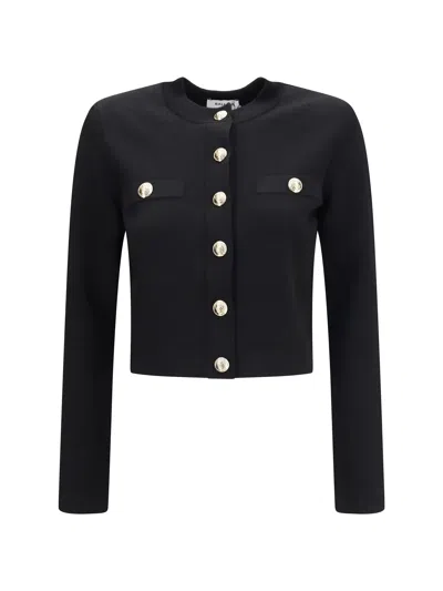 Balmain Lion Head Button Viscose Blazer In Black