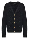Balmain Lion-head Buttoned Cardigan In Black