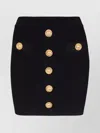 Balmain Knitted Mini Skirt With Embossed Buttons