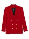 Balmain Lion-head Buttons Blazer In Red