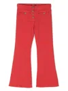 Balmain Lion Head-embellished Flared Jeans In Red