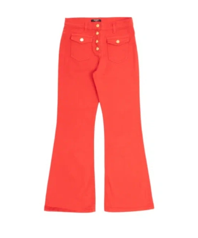 Balmain Lion Head-embellished Flared Jeans In Orange