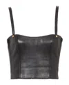 Balmain Leather Top With Thin Shoulder Straps In Black