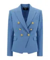 Balmain 6 Btn Grain De Poudre Jacket In Blue