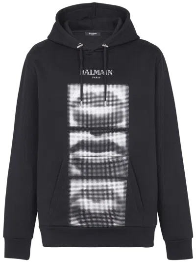 BALMAIN LIPS PRINT HOODIE