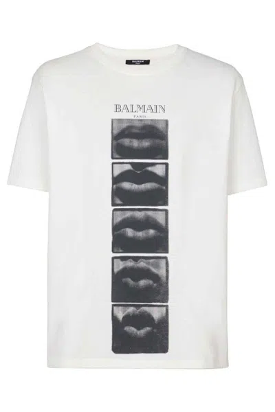 Balmain Lips Print T-shirt In Multicolor