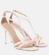 Balmain Lips Suede Sandals In Neutral