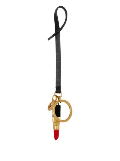 Balmain Lipstick Charm In Vintage Brass/black