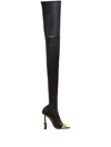 Balmain Lipstick Thigh-length Leather Boots In Black