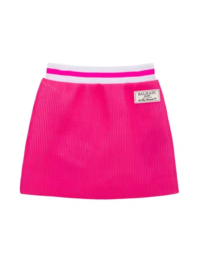 Balmain Kids' Little Girl's & Girl's Ribbed Miniskirt In Pink