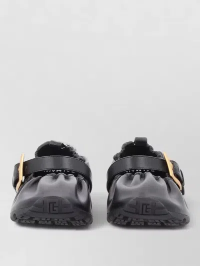 Balmain Loafers Featuring Buckle Detail And Rubber Sole In Black