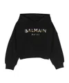 Balmain Logo-print Cotton Hoodie In Black