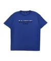 Balmain Logo-appliqué Cotton T-shirt In Blue