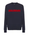 Balmain Navy Retro Flocked Sweatshirt In Black