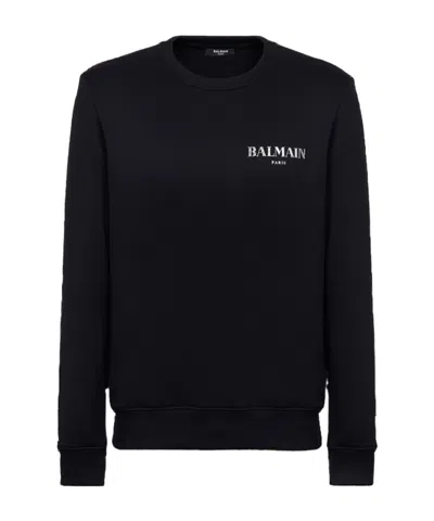 Balmain Jersey Logo Sweatshirt In Black