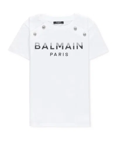 Balmain Logo-appliqué T-shirt In White