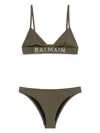Balmain Triangle Bikini With Classic Fit In Green