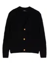 Balmain Logo-appliqué Cardigan In Black