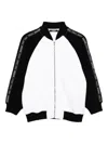 Balmain Logo-appliqué Cotton Bomber Jacket In White
