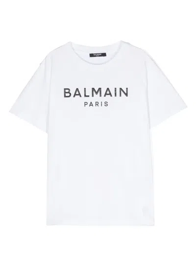 BALMAIN LOGO-APPLIQUÉ COTTON T-SHIRT