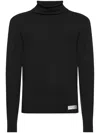 Balmain Pb Wool Turtleneck Sweater In Black