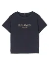 Balmain Logo-appliqué Short-sleeve T-shirt In Blue