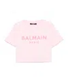 Balmain Logo-appliqué T-shirt In Pink