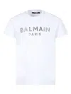 Balmain Kids T-shirt Con Applicazione In Weiss