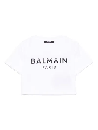 BALMAIN LOGO-APPLIQUÉ T-SHIRT