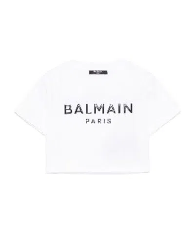 Balmain Logo-appliqué T-shirt In White
