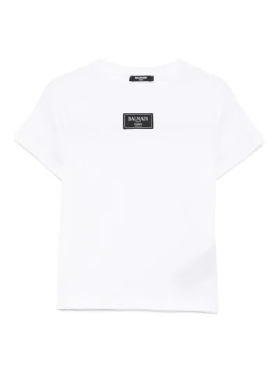 Balmain Logo-appliqué T-shirt In White