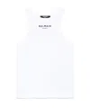 Balmain Logo-appliqué Tank Top In White