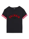 Balmain Logo-appliqué Varsity T-shirt In Black