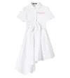 Balmain Cotton Poplin Embroidered Shirt Dress In White