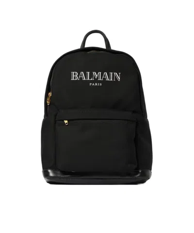 Balmain Logo Backpack In Black