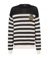 Balmain Logo-badge Knitted Sailor Jumper In Black