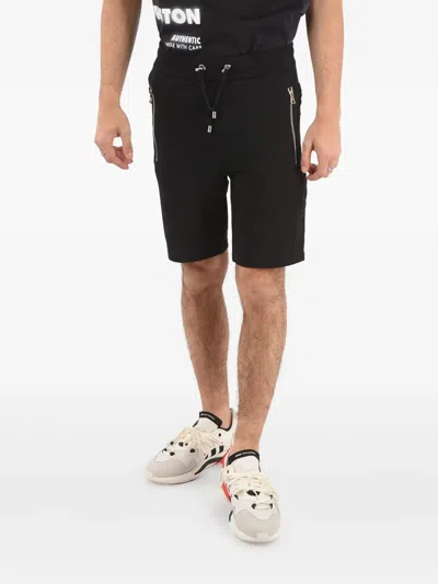 BALMAIN LOGO-BAND ZIP-DETAIL SHORTS