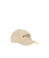 Balmain Paris Embroidered Cap In Neutral